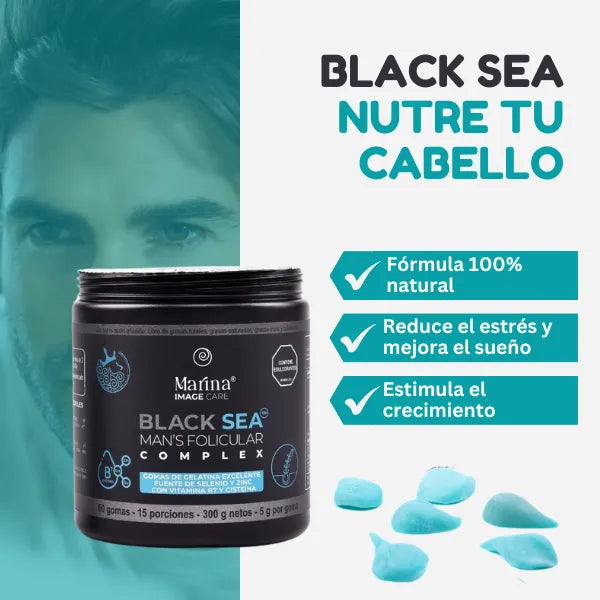 Gomitas Black Sea Para Crecimiento Capilar Y Barba Natural Sin Complicaciones