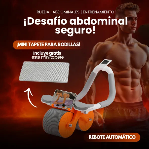 Rueda Abdominal Rebote Automatico Con Soporte Celular