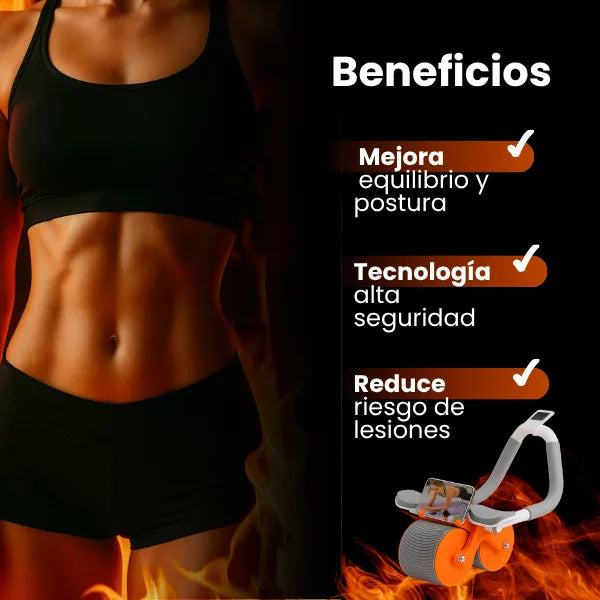 Rueda Abdominal Rebote Automatico Con Soporte Celular