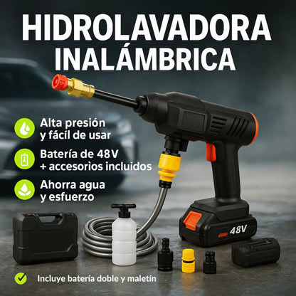 Hidrolavadora Inalámbrica Alta Presión  Negro de 240W Potencia y Libertad