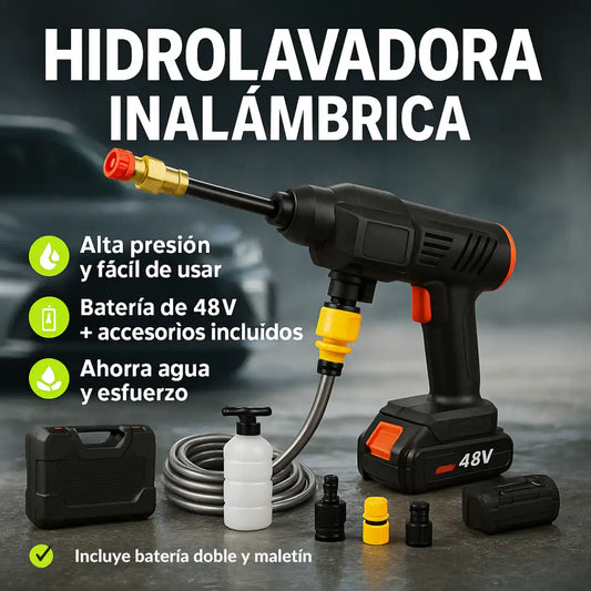 Hidrolavadora Inalámbrica Alta Presión  Negro de 240W Potencia y Libertad