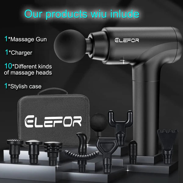 Masajeador Muscular Tejido Profundo Elefor, Pistola De Masaje Alivio De Dolor
