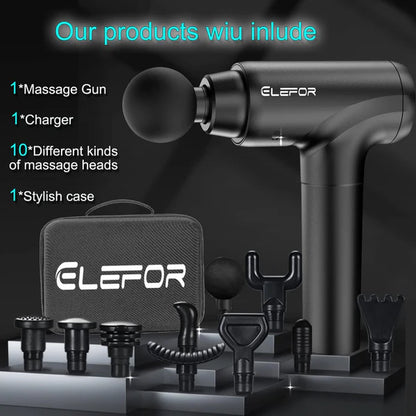 Masajeador Muscular Tejido Profundo Elefor, Pistola De Masaje Alivio De Dolor