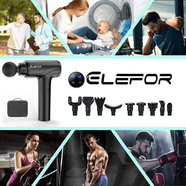 Masajeador Muscular Tejido Profundo Elefor, Pistola De Masaje Alivio De Dolor