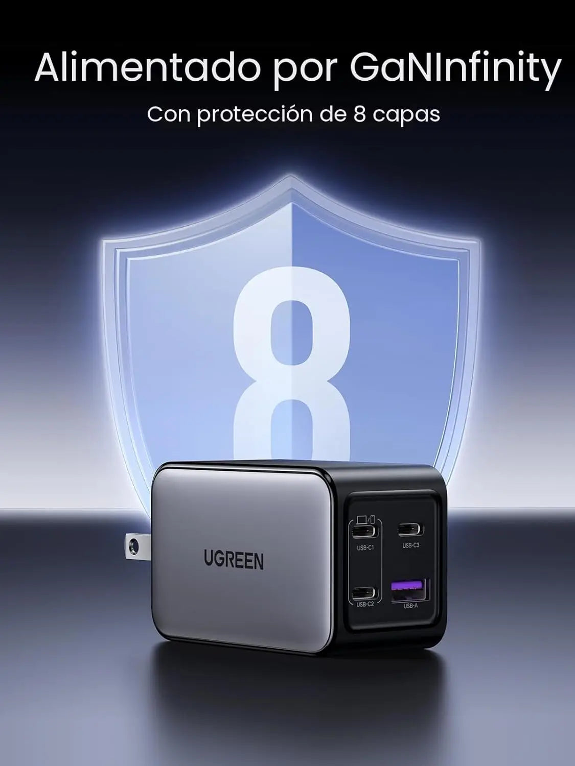 Cargador UGREEN 65W con 4 Puertos | Carga Rápida y Compacta para Todos tus Dispositivos