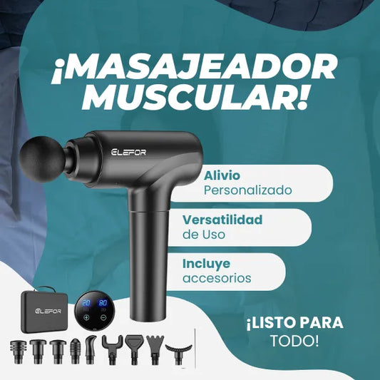 Masajeador Muscular Tejido Profundo Elefor, Pistola De Masaje Alivio De Dolor