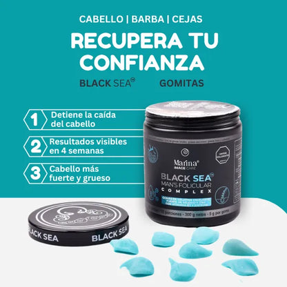 Gomitas Black Sea Para Crecimiento Capilar Y Barba Natural Sin Complicaciones