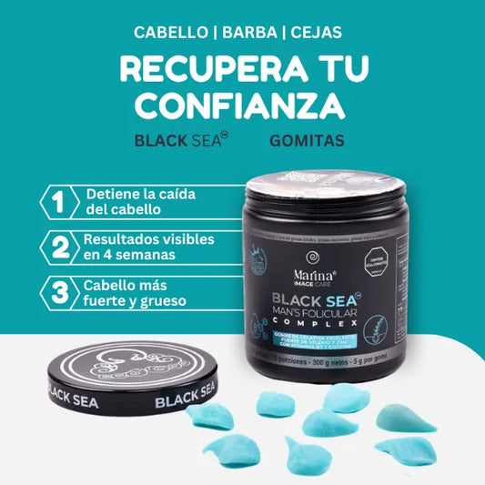 Gomitas Black Sea Para Crecimiento Capilar Y Barba Natural Sin Complicaciones